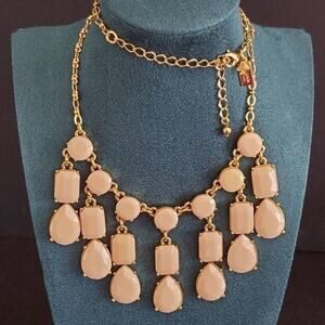 Kate Spade‎ Riviera Garden Bib Necklace Blush Pink Gold Plated Setting
